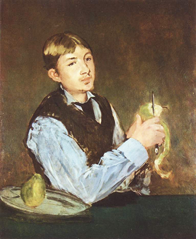 A Young Man Peeling a Pear Edouard Manet